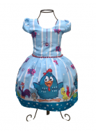 VESTIDO GALINHA PINTADINHA PEROLAS TAM. P